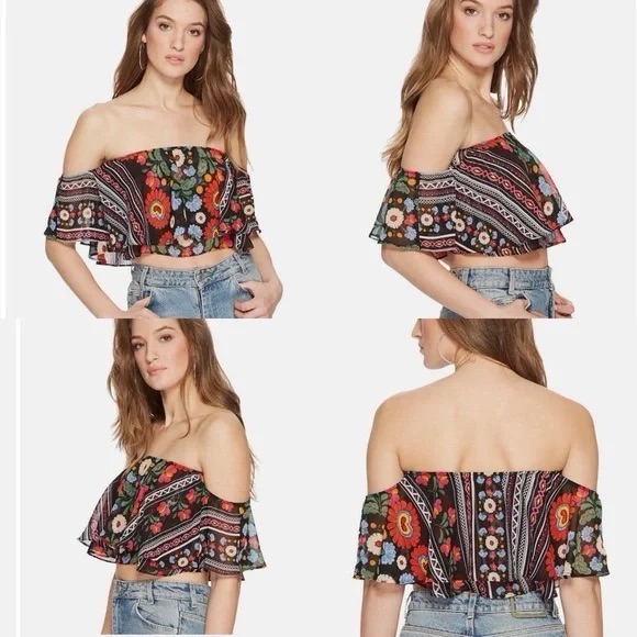 Show Me Your Mumu Nica Off Shoulder Ruffle Top In Mexicali Print Size S